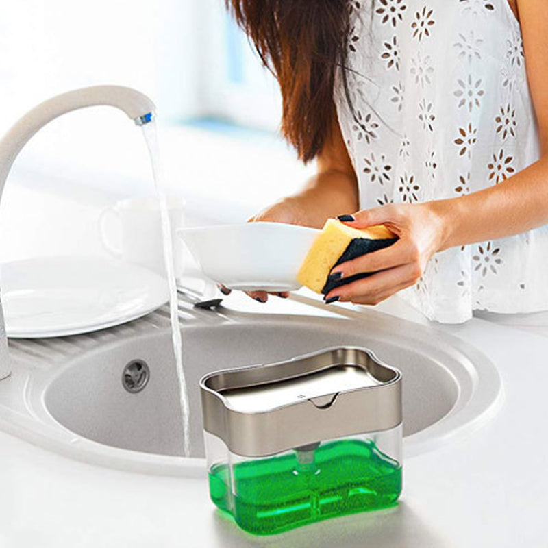 Wall-Mounted Kitchen Sponge Holder with Drain Tray