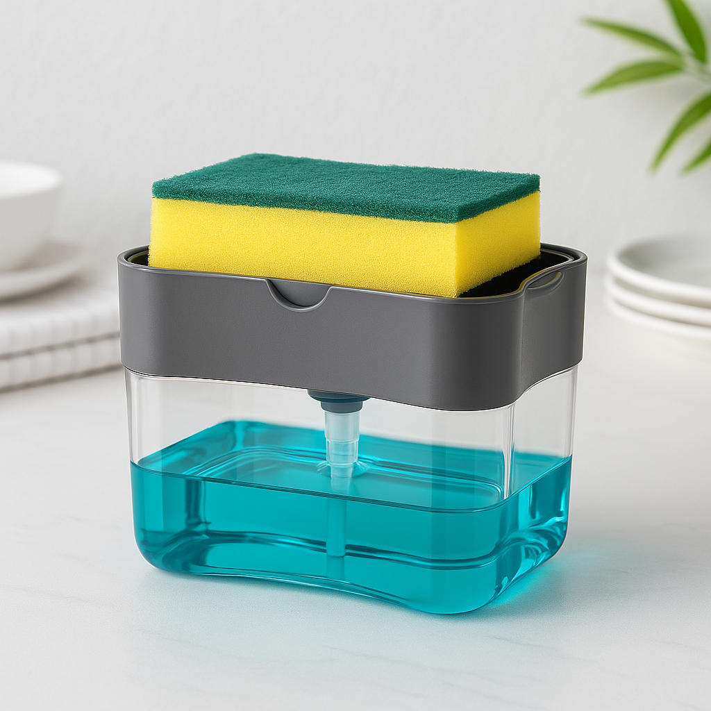 Wall-Mounted Kitchen Sponge Holder with Drain Tray